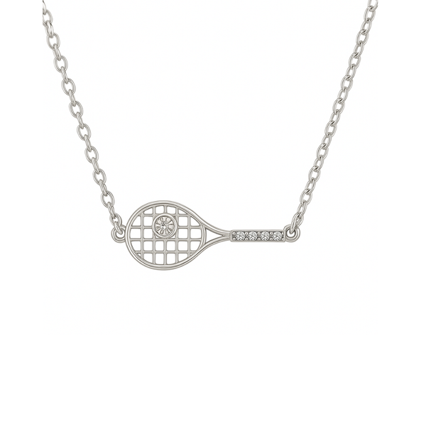 Tennis Racket Rhinestone Necklace- Pick Color