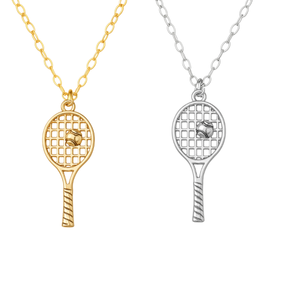 Tennis Racket 18K Gold Plated Necklace
