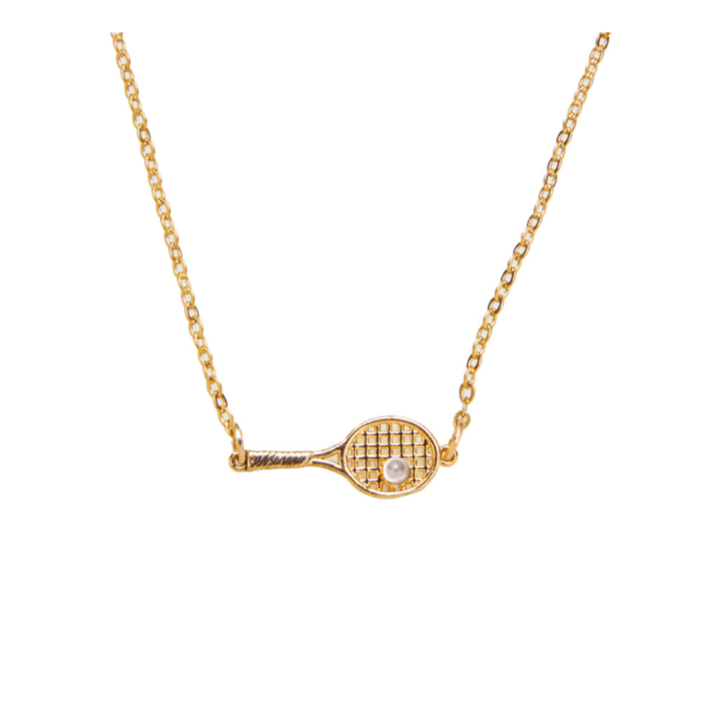 Pearl Tennis Racket Necklace