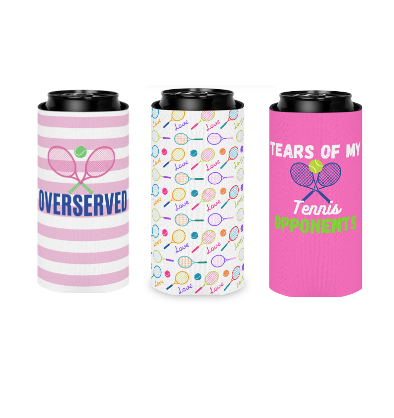 Tennis Slim Coozie - Can Holder Sleeve