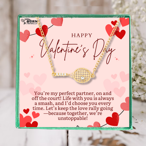 Valentines Day Tennis Racket Necklace