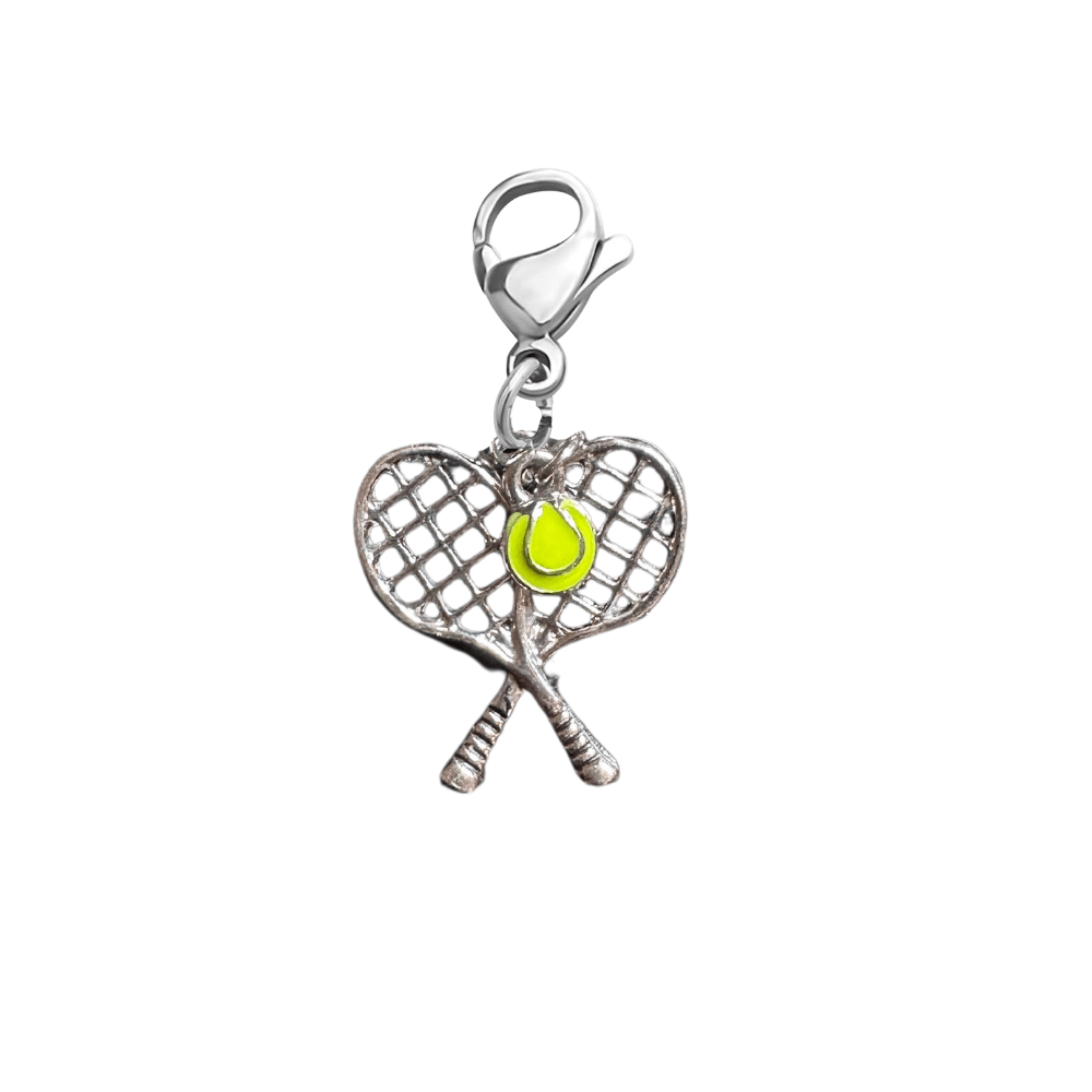 Tennis Double Racket Zipper Pull Clip On Charm