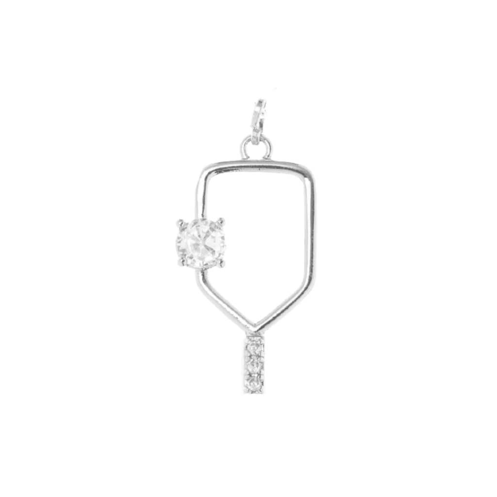 Pickleball Rhinestone Open Paddle Charm