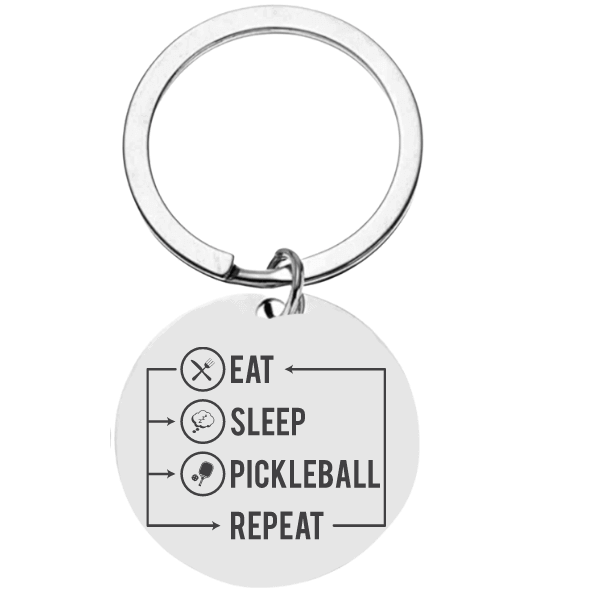 Eat Sleep Pickleball - Round Keychain