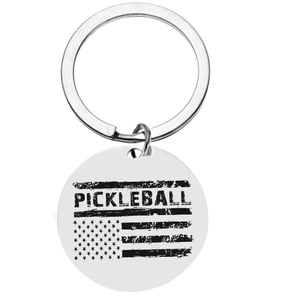 Pickleball Flag - Round Keychain