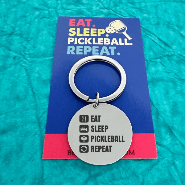 Pickleball Keychain - Eat Sleep Pickleball Repeat