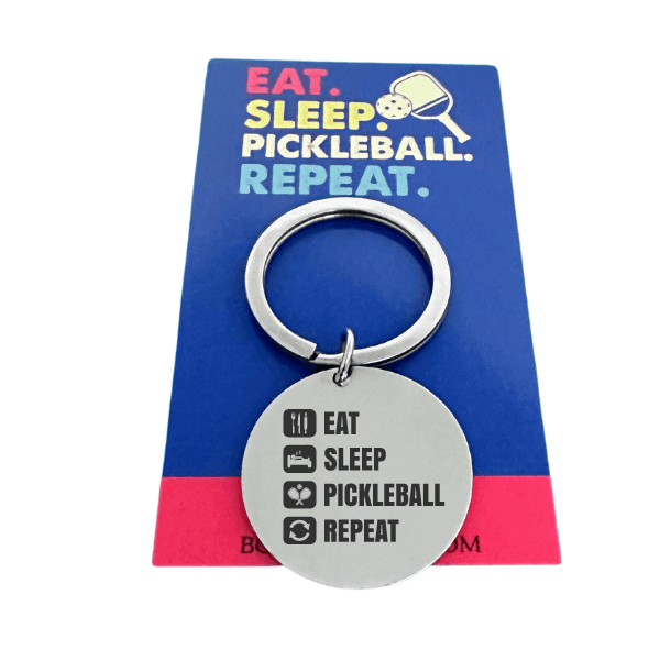 Pickleball Keychain - Eat Sleep Pickleball Repeat