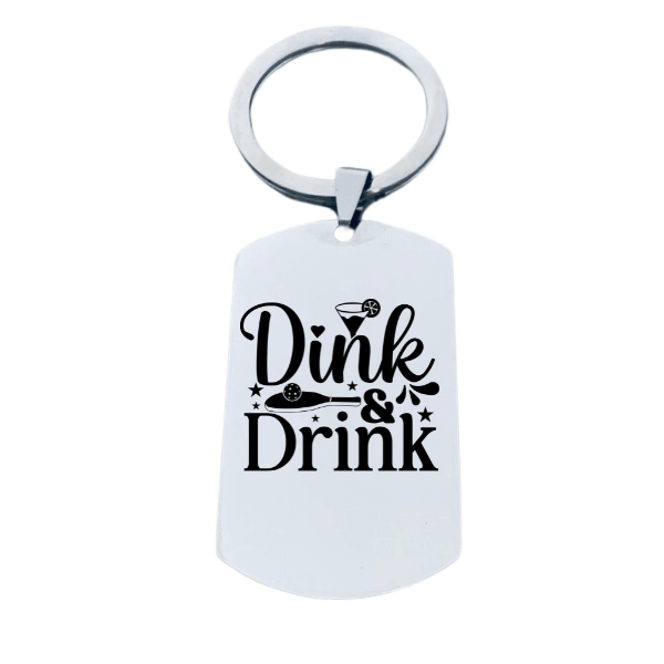 Dink and Drink Keychain - Silver