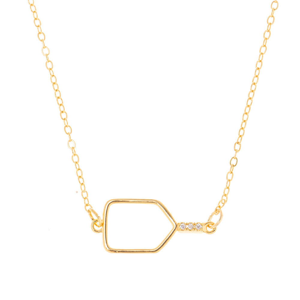 Cross Court Charmer Pickleball Necklace - Gold