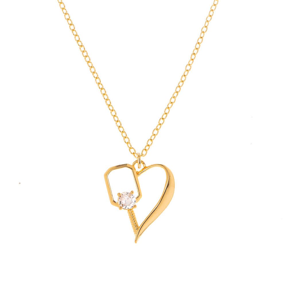 Heart of the Court Pickleball Necklace - Gold