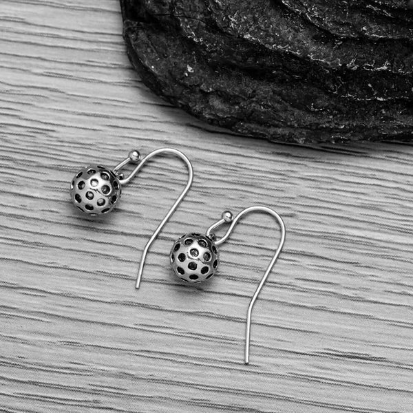 Silver Pickleball Dangle Earrings