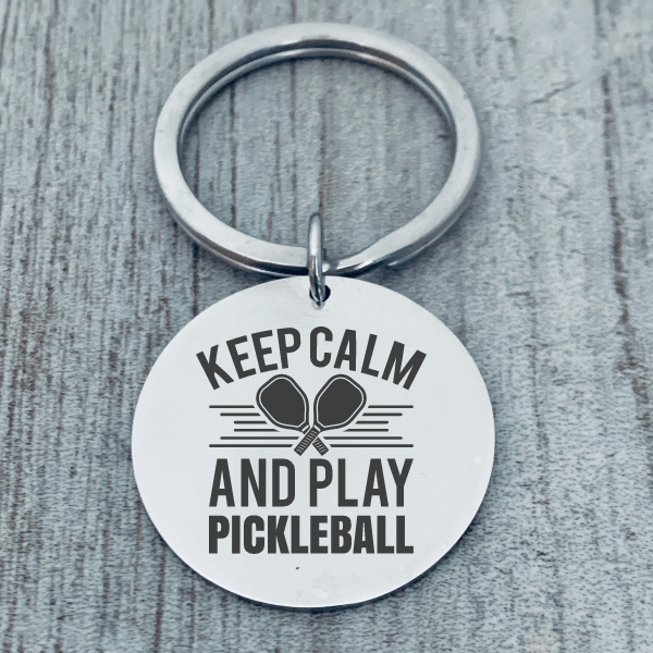 Pickleball Keep Calm - Round Keychain 