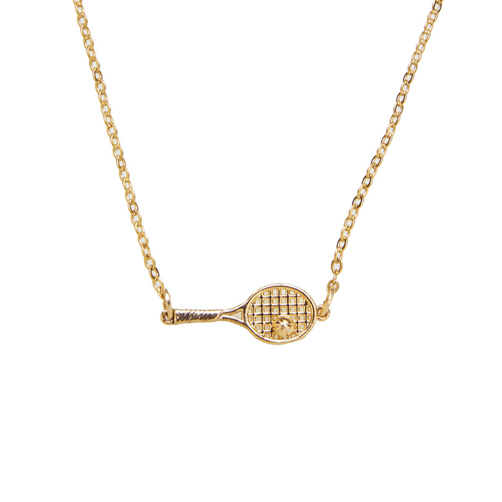Tennis Racket Necklace - Gold