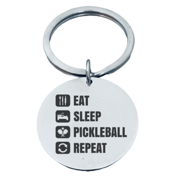 Eat Sleep Pickleball Repeat Keychain