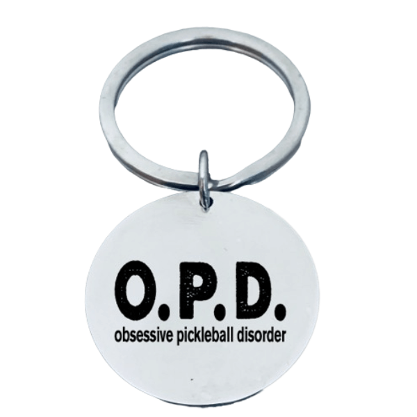 Obsessive Pickleball Disorder - Round Pickleball Keychain