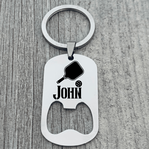 Pickleball Keychain - Personalized Bottle Opener