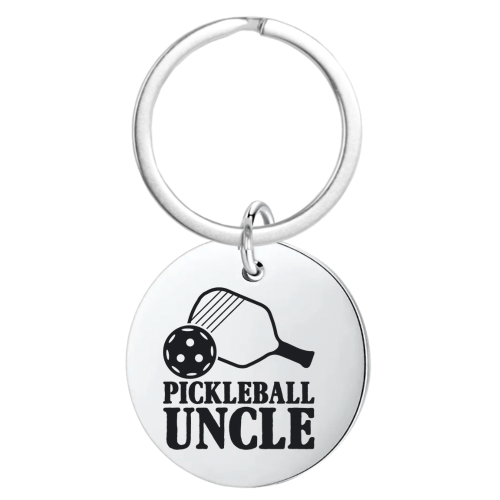 Pickleball Uncle Round Keychain