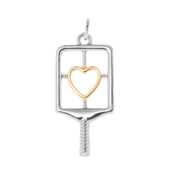 Pickleball Heart Paddle Charm