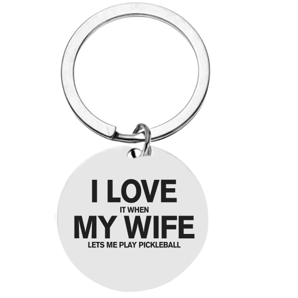 Pickleball Husband Round Keychain