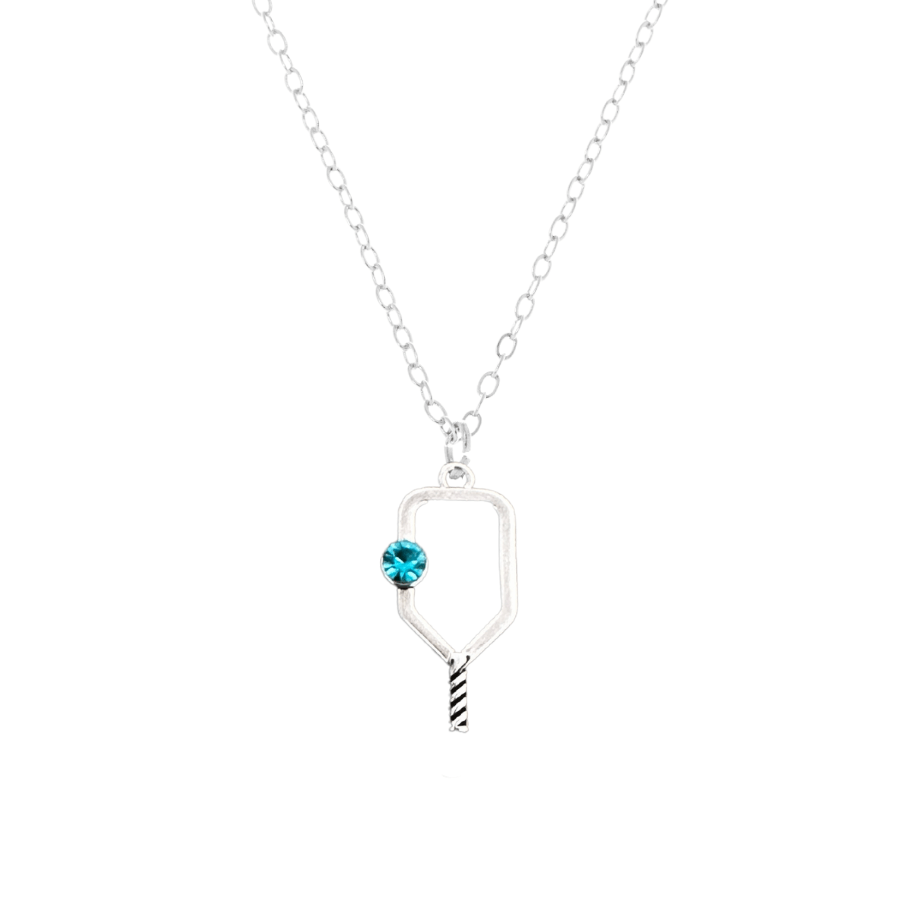 Pickleball Birthstone Charm Necklace