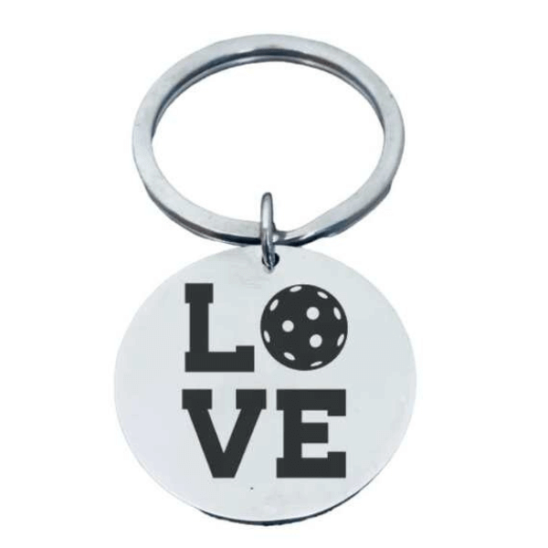 Love Pickleball - Round Keychain