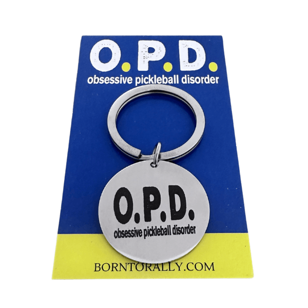 Round Pickleball Keychain - Obsessive Pickleball Disorder