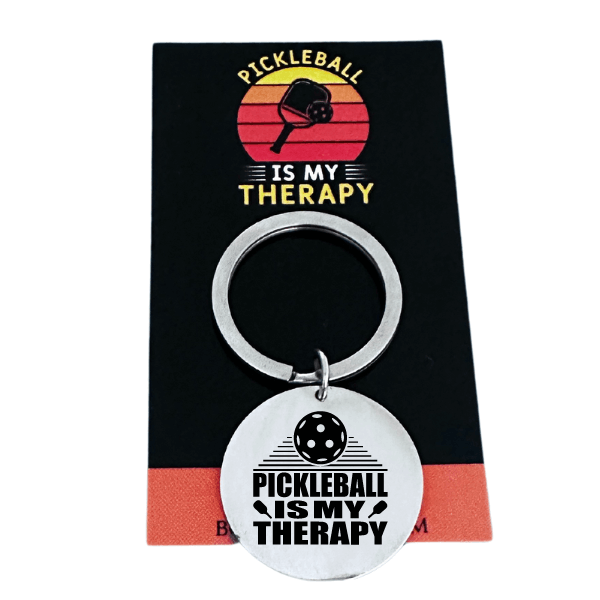 Pickleball is My Therapy Round Keychain