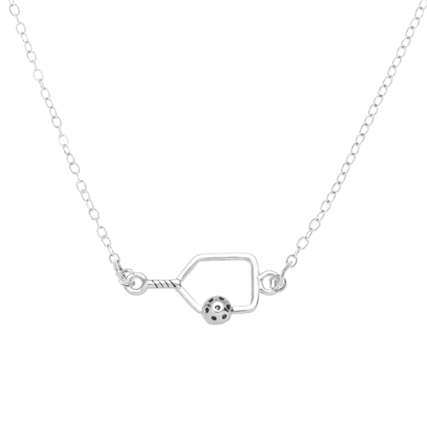 Pickleball Passion Pendant Necklace - Silver