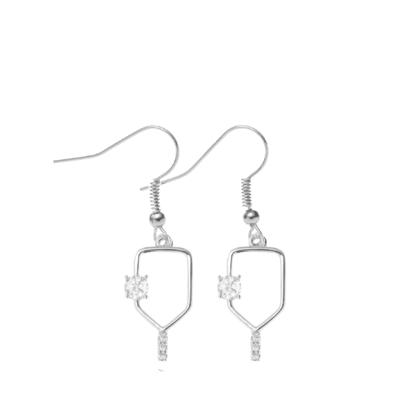 Pickleball Rhinestone Dangle Earrings
