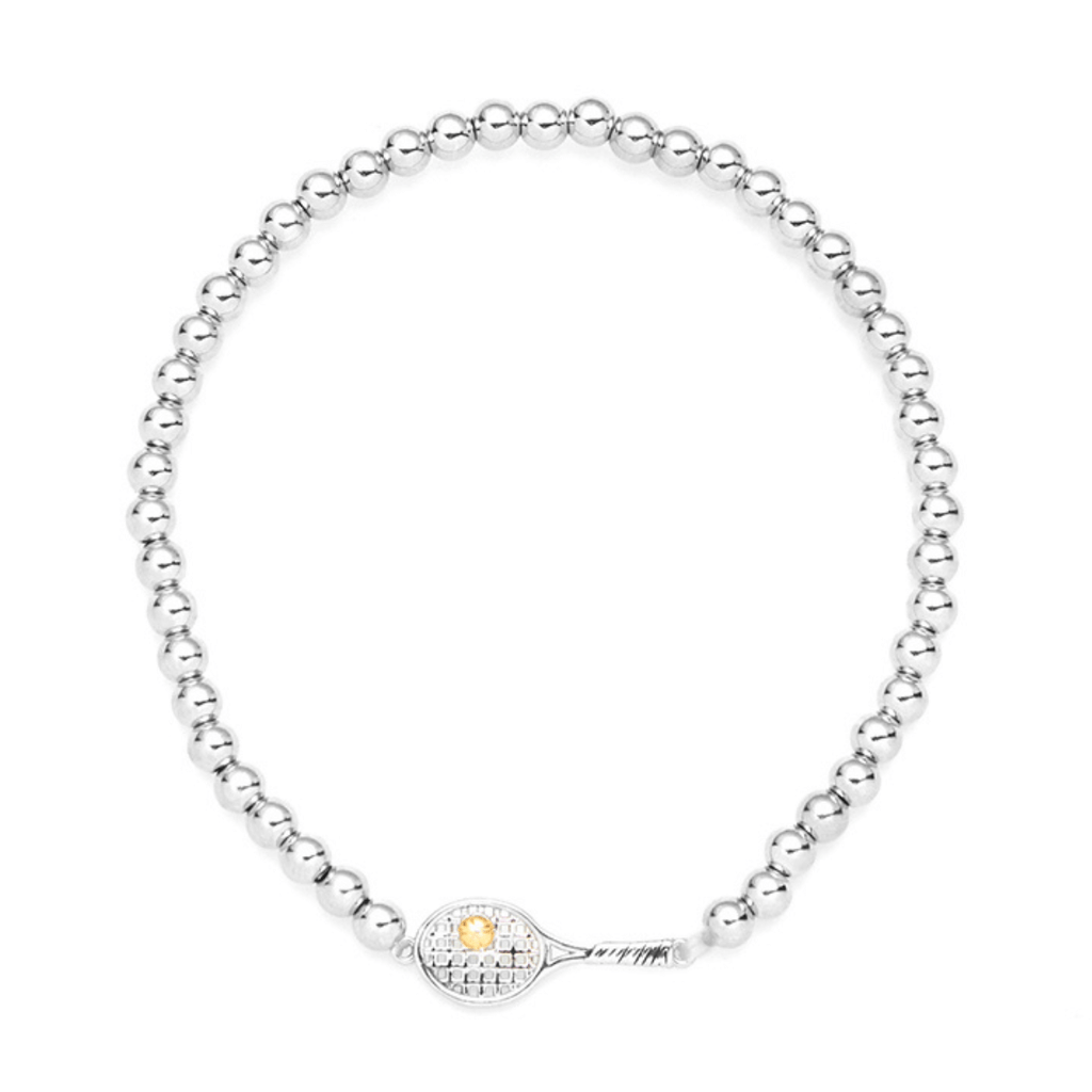 Beaded Tennis Bracelet - Silver
