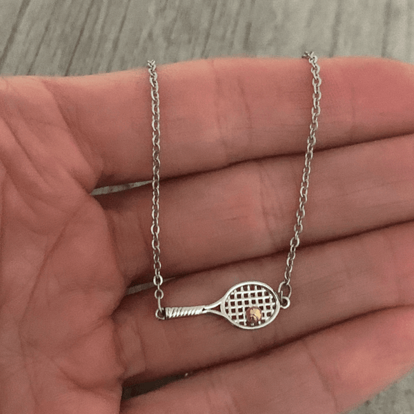 Tennis Racket Necklace in the Hand