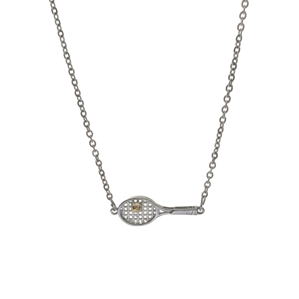 Tennis Racket Necklace - Silver